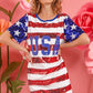 BiBi American Flag Theme Usa Print Sequin Dress - Farnelli
