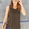 Basic Bae Full Size Round Neck Curved Hem Tank - Brown