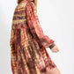 Umgee Full Size Tie Dye Long Sleeve Babydoll Dress with Keyhole Plus Size - Farnelli