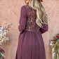 And The Why Back Lace Button Down Detail Bell Sleeve Dress - Farnelli