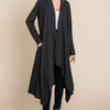 Culture Code Open Front Longline Cover Up with Pockets - HCHARCOAL