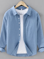Men's Plus Size Button Up Long Sleeve Shirt - Farnelli