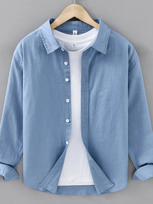 Men's Plus Size Button Up Long Sleeve Shirt - Farnelli