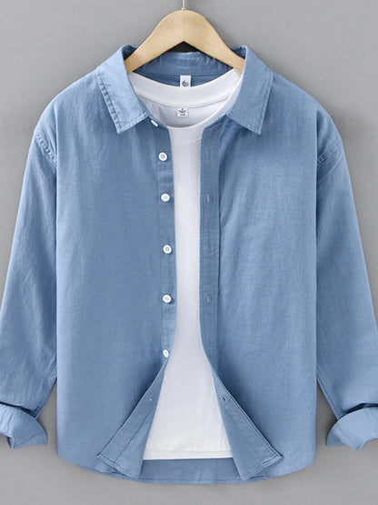 Men's Plus Size Button Up Long Sleeve Shirt - Farnelli