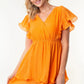 White Birch Full Size Short Sleeve Woven Layered Dress - Farnelli