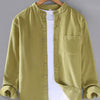 Men's Plus Size Button Up Long Sleeve Shirt - Matcha Green