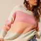 SO ME Multi Color Block Long Sleeve Sweater - Farnelli