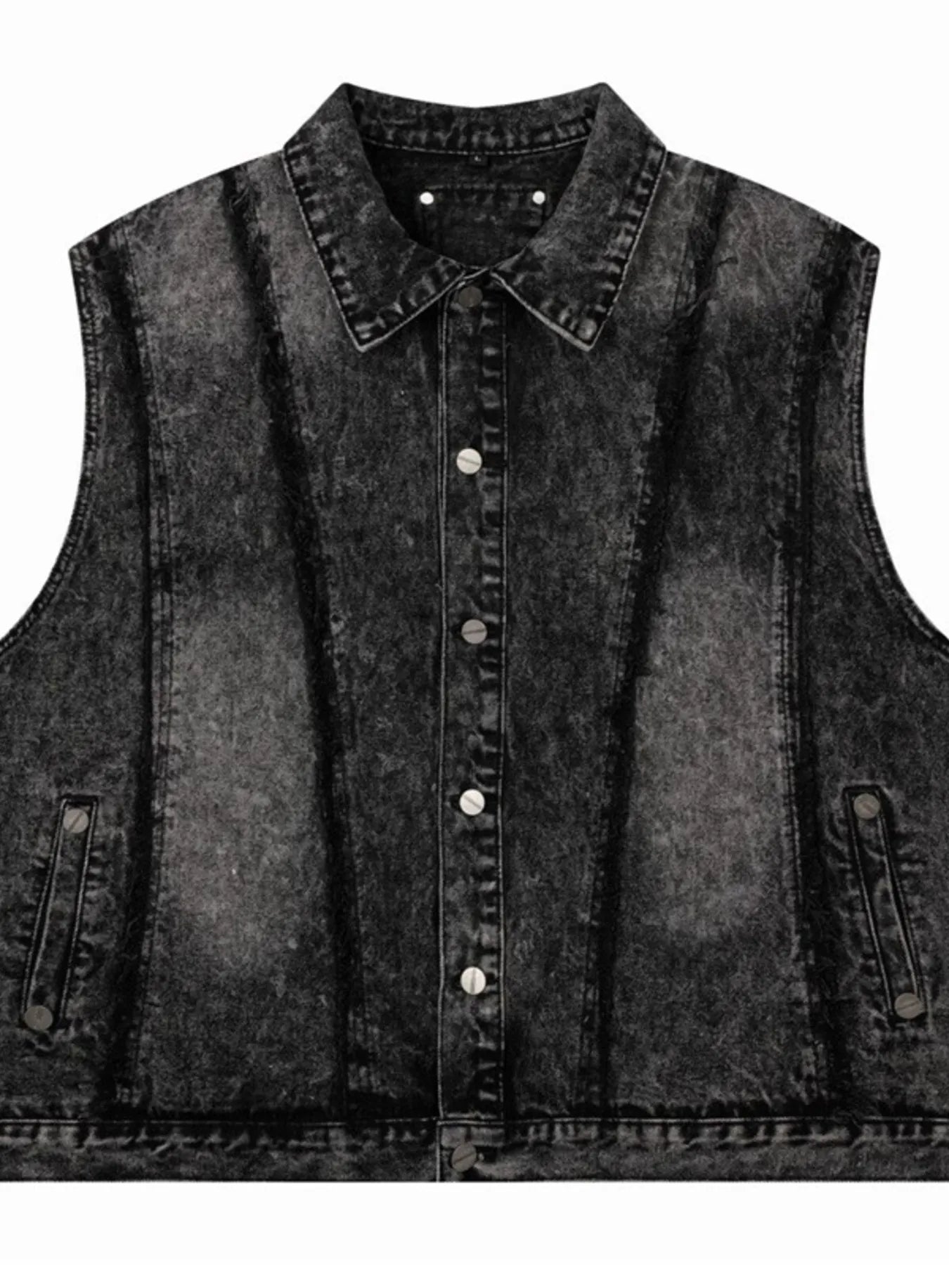 Men's Button Up Sleeveless Denim Jacket - Farnelli