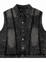 Men's Button Up Sleeveless Denim Jacket - Farnelli