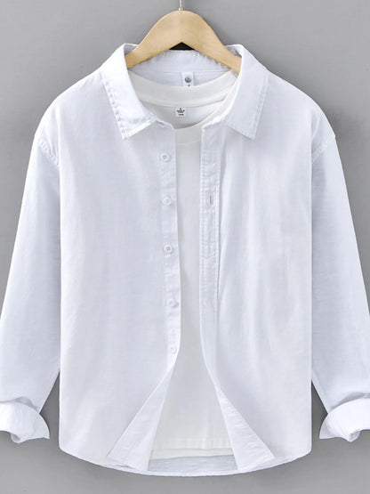 Men's Plus Size Button Up Long Sleeve Shirt - Farnelli