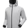Men's Full Size Lightweight Hooded Windproof Outdoor Jacket Plus Size - Creamy-white