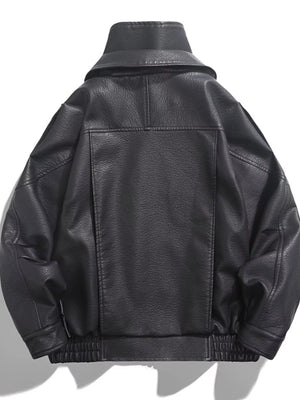 Men's Zip Up Leather Moto Jacket - Farnelli