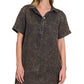 Zenana Tencel Mineral Washed Collared Shirts Dress - Farnelli