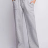 Faith Apparel Full Size Drawstring Straight Leg Slit Sweatpants - H Grey