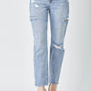 RISEN Distressed Slim Cropped Jeans - Medium