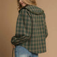 Umgee Full Size Plaid Ruffle Collar Blouse Plus Size - Farnelli