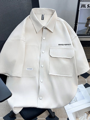 Men's Plus Size Button Up Short Sleeve Shirt - Farnelli