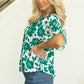 Mavis Floral Ruffled Short Sleeve Loose Blouse - Farnelli