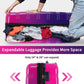 HouseOfZazla gradient color hardshell luggage set with spinner wheels and TSA lock in light blue or purple