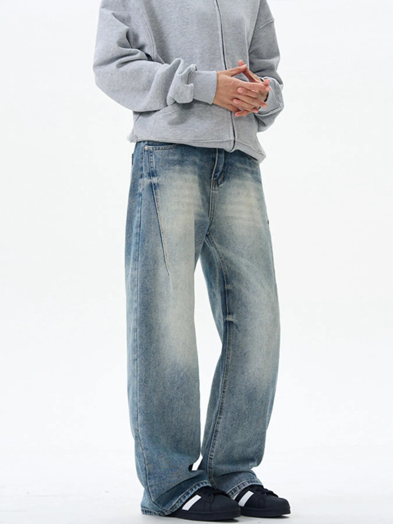 Men's Wash Wide Leg Jeans - Farnelli