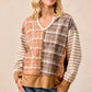 BiBi Plaid And Stripe Mix And Match Top With Open Seam - Farnelli