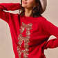 SO ME Sequins Bow Ribbon Embellished Christmas Sweater - Farnelli