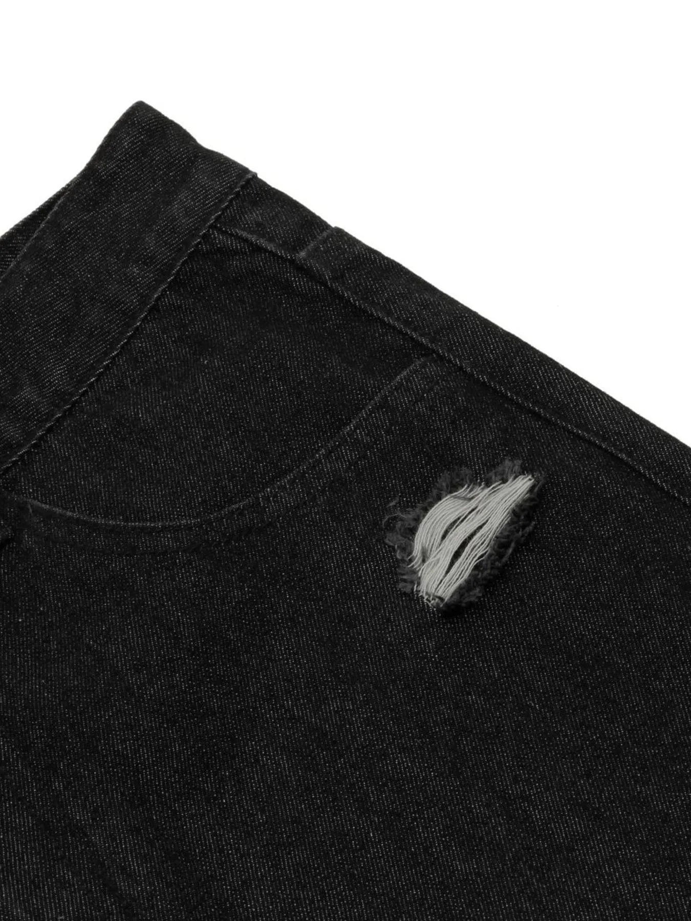 Men's Distressed Camo Trim Denim Bermuda Shorts - Farnelli
