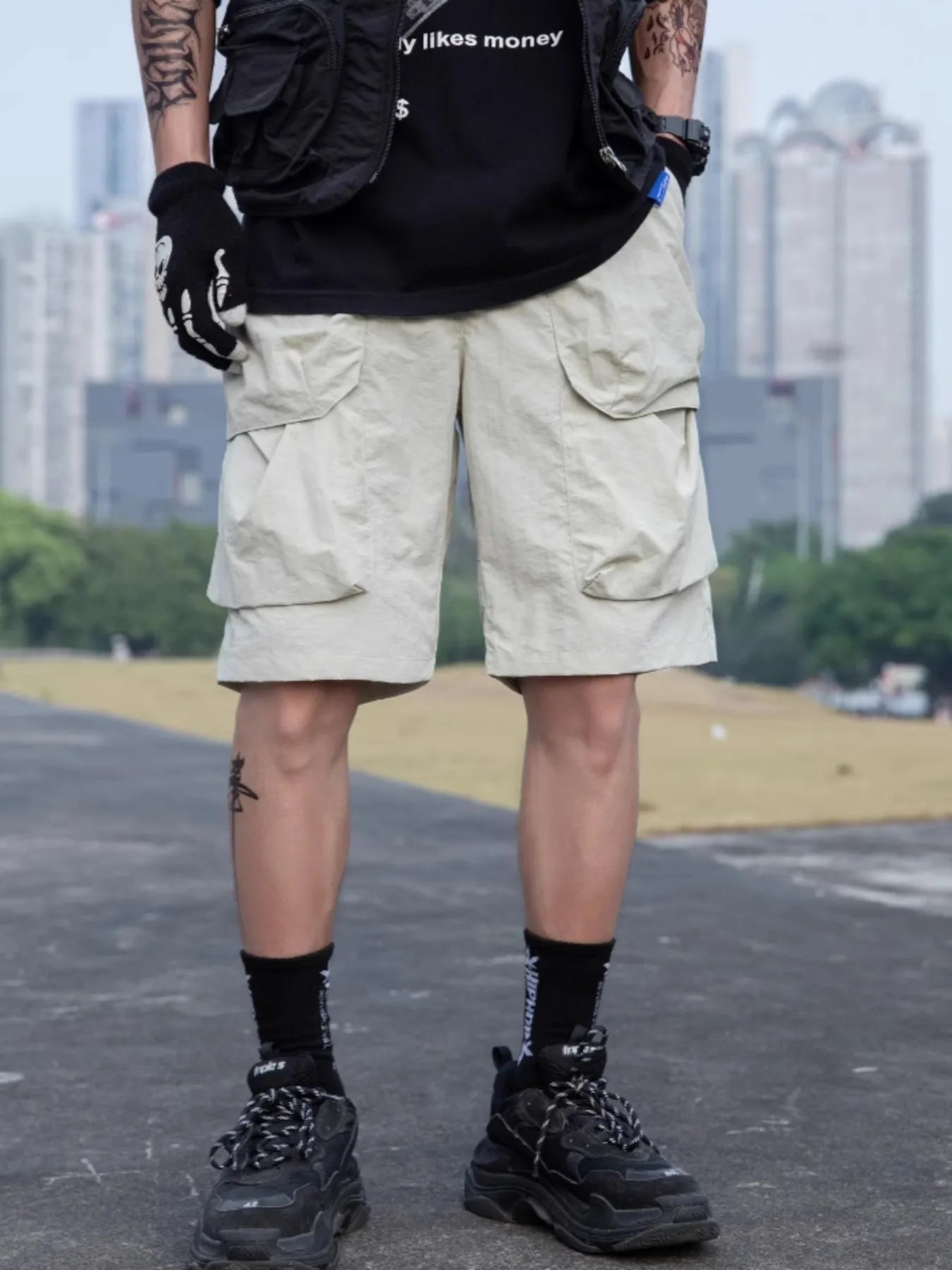 Men's Urban Streetwear Cargo Shorts with Multiple Pockets - Farnelli
