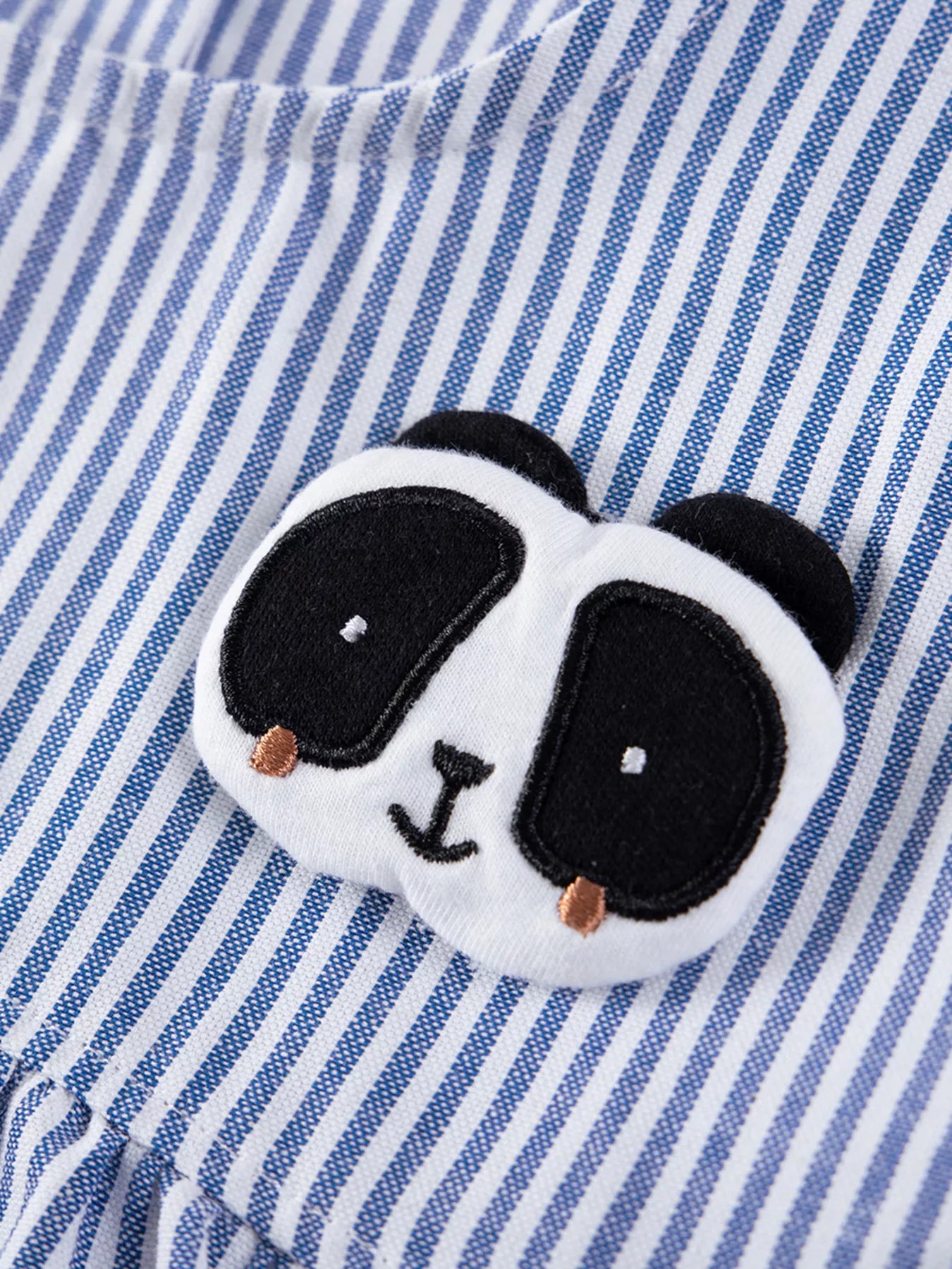 Children's Striped Panda Applique Casual Dress - Farnelli