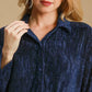 Umgee Side Slit Texture Button Up Shirt - Farnelli