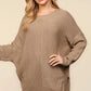 Haptics Full Size Side Slit Texture Asymmetric Sweater - Farnelli