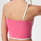 Millennia Contrast Trim Square Neck Active Cami with Detachable Chest Pads - Farnelli