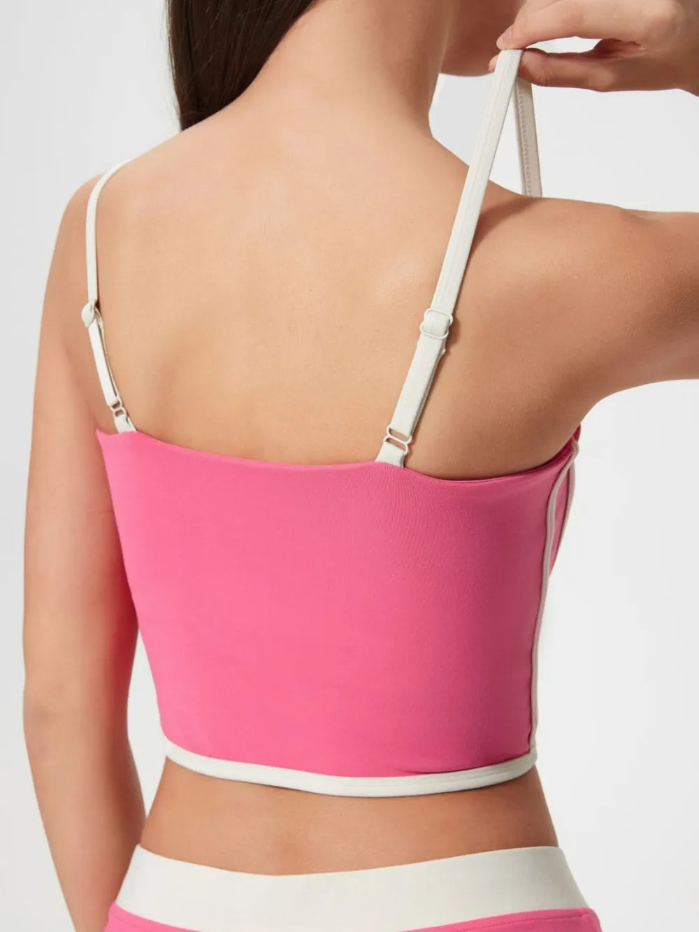 Millennia Contrast Trim Square Neck Active Cami with Detachable Chest Pads - Farnelli