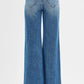 RISEN High Rise Wide Leg Jenas with Front Yoke and Heart Back Pocket - Farnelli