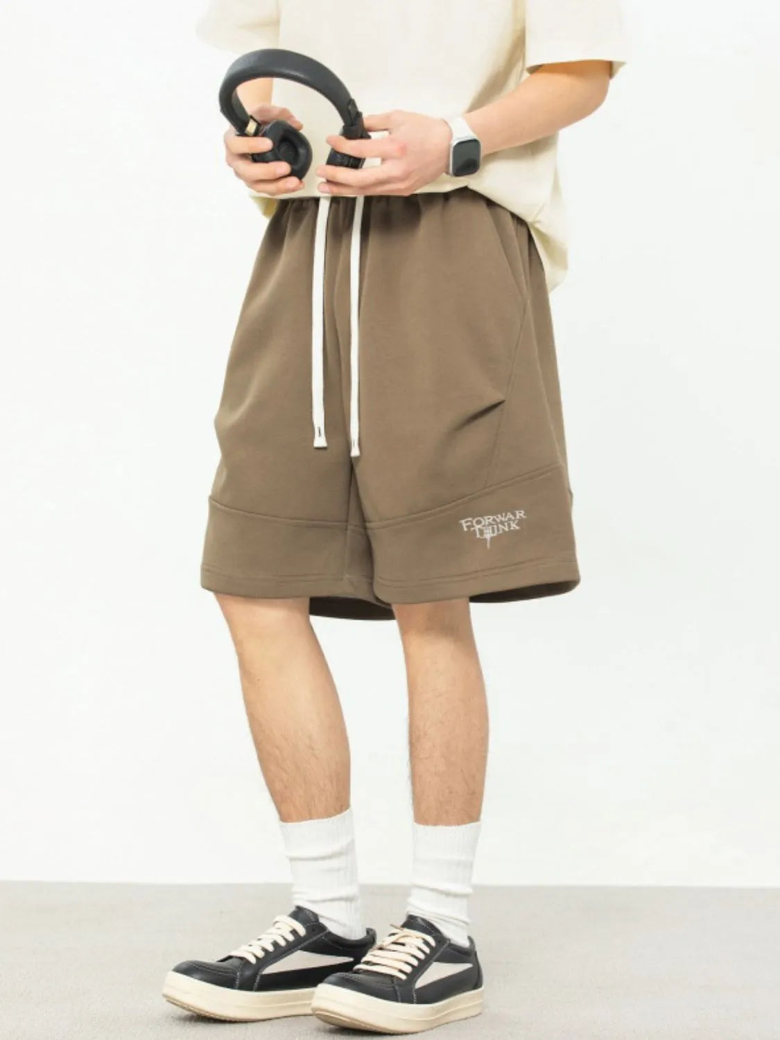 Men's Plus Size Drawstring Shorts with Pockets - Farnelli