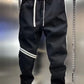 Men's Plus Size Drawstring Striped Joggers - Farnelli