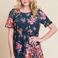 BOMBOM Floral Short Sleeve Maxi Dress - Farnelli