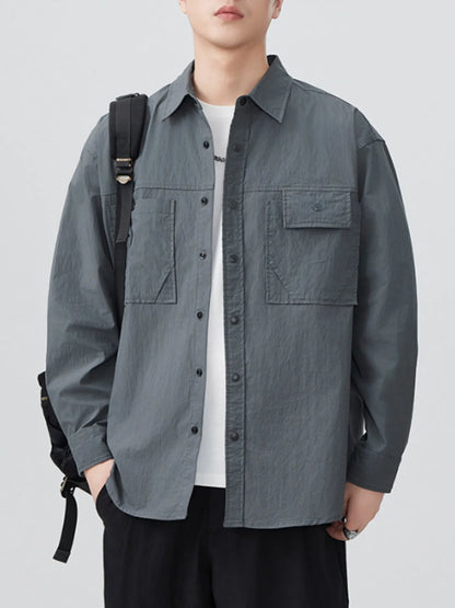 Men's Plus Size Button Up Long Sleeve Shirt - Farnelli