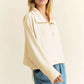Davi & Dani Drawstring Hem Half Zip Raglan Sleeve Sweatshirt - Farnelli