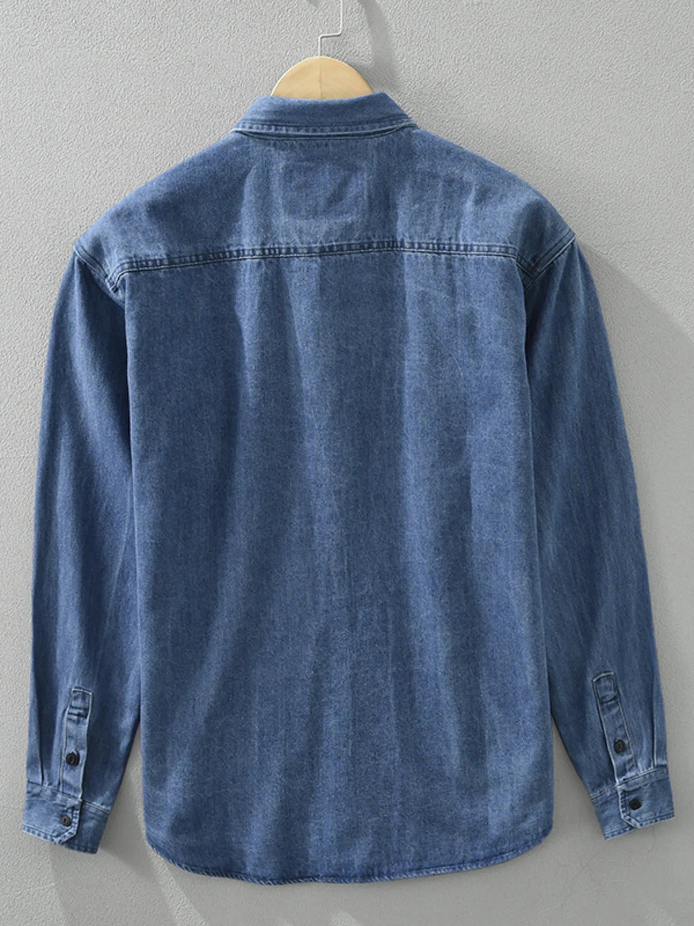 Men's Plus Size Button Up Long Sleeve Denim Shirt - Farnelli