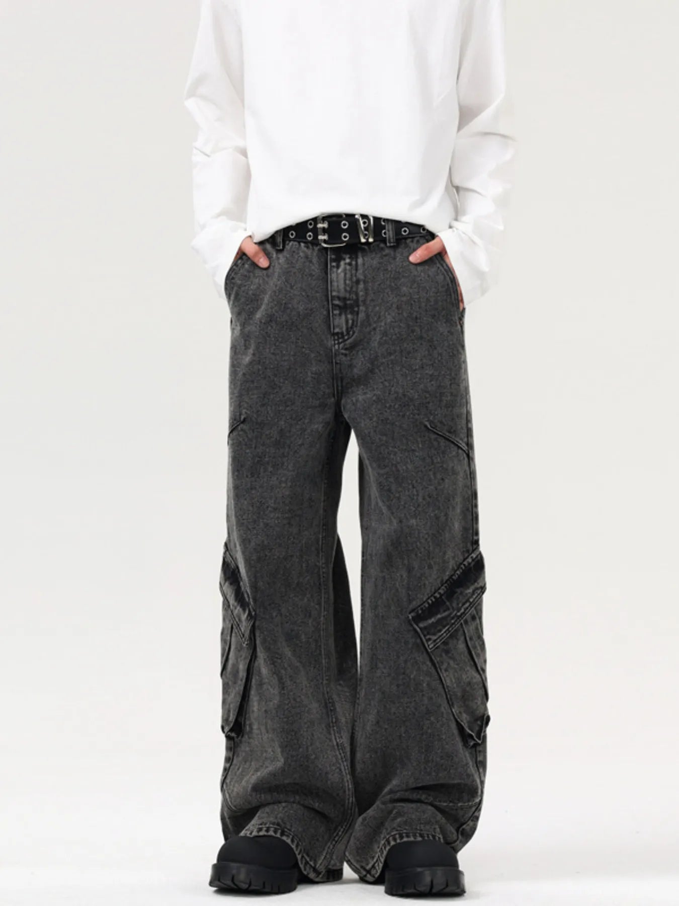 Men's Wide Leg Cargo Jeans - Farnelli