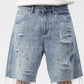Men's Distressed Paint Splatter Denim Shorts - Farnelli