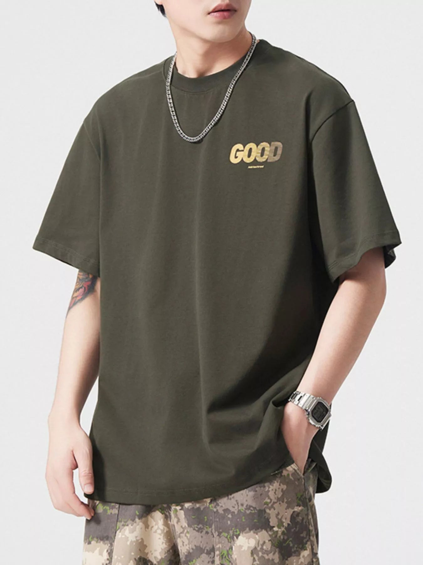 Men's Plus Size Round Neck Short Sleeve T-Shirt - Farnelli