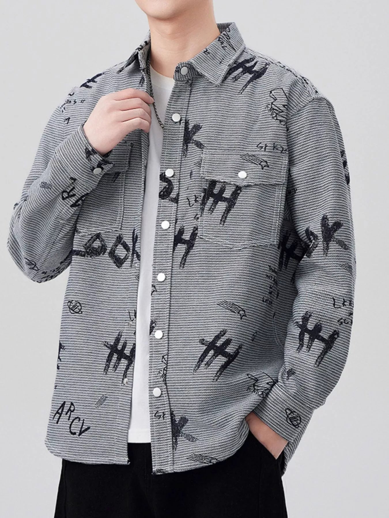 Men's Plus Size Button Up Long Sleeve Shirt - Farnelli