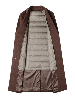 Men's Classic Button Up Longline Overcoat - Farnelli