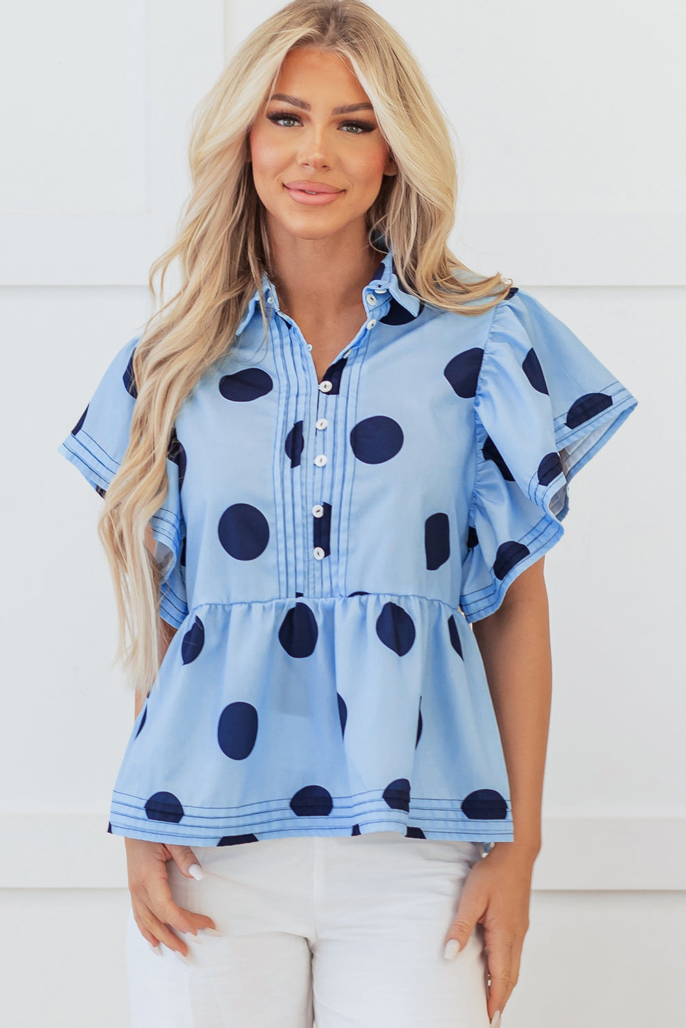 Journey Polka Dot Buttoned Blouse - Farnelli