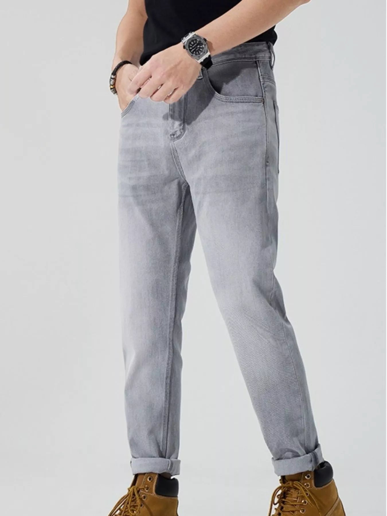Men's Washed Straight Fit Jeans - Farnelli