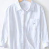 Men's Striped Button Up Long Sleeve Shirt - White