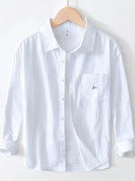 Men's Striped Button Up Long Sleeve Shirt - Farnelli