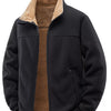 Men's Plus Size Zip Up Fleece Jacket - Black